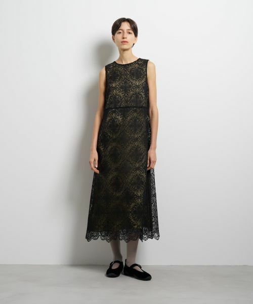 LANVIN en Bleu / ランバン オン ブルー ドレス | ラインフラワーレースワンピ | 詳細1
