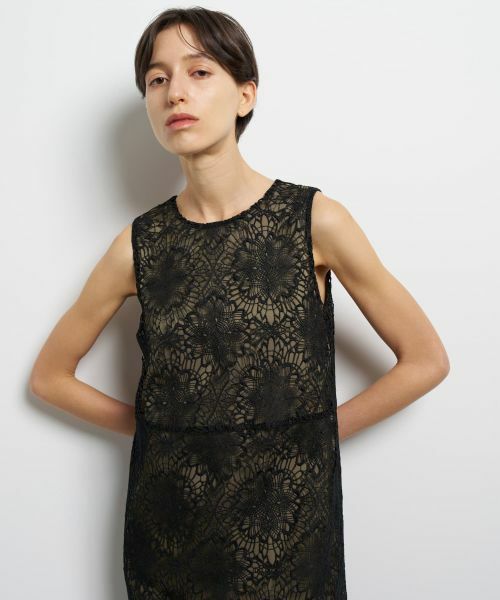 LANVIN en Bleu / ランバン オン ブルー ドレス | ラインフラワーレースワンピ | 詳細7