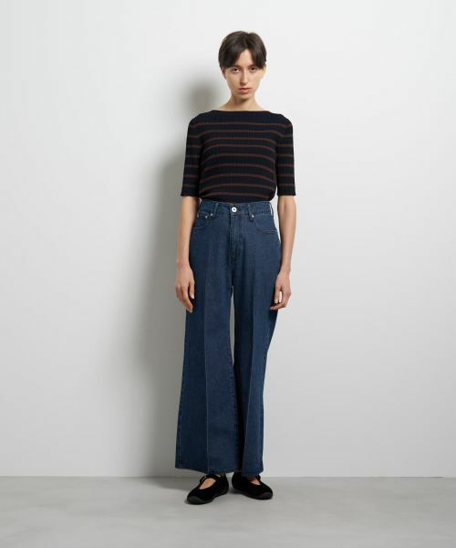 LANVIN en Bleu / ランバン オン ブルー その他パンツ | センタープレスフレアデニム | 詳細1