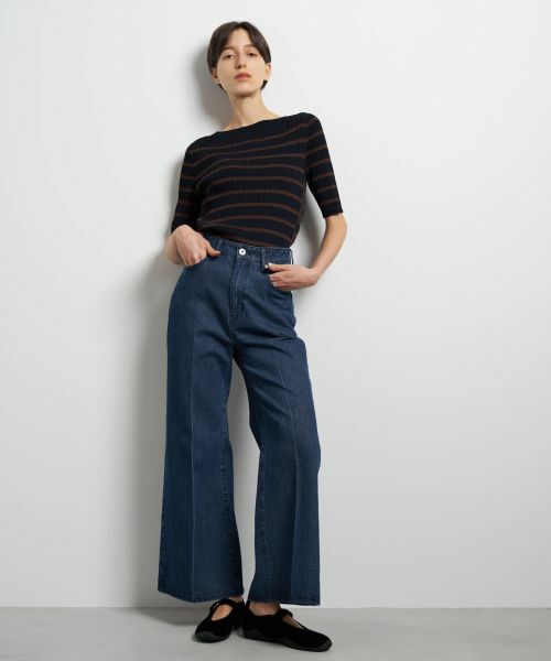 LANVIN en Bleu / ランバン オン ブルー その他パンツ | センタープレスフレアデニム | 詳細4