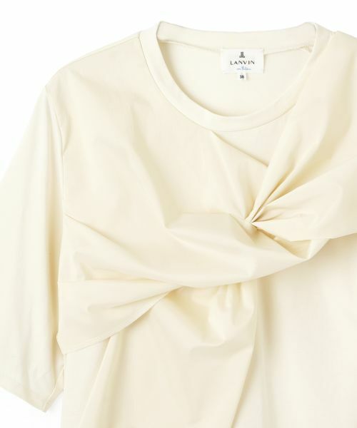LANVIN en Bleu / ランバン オン ブルー Tシャツ | ドレープコンビカットソー | 詳細10