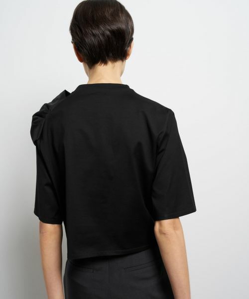 LANVIN en Bleu / ランバン オン ブルー Tシャツ | ドレープコンビカットソー | 詳細6