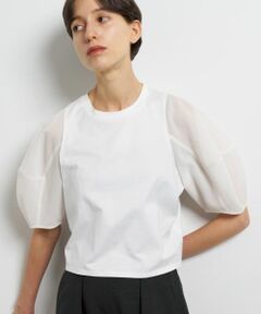 LANVIN en Bleu / ランバン オン ブルー Tシャツ | クロップドコンビカットソー
