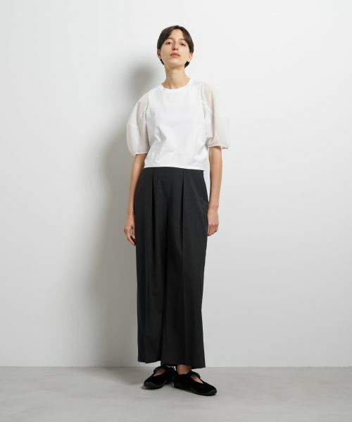 LANVIN en Bleu / ランバン オン ブルー Tシャツ | クロップドコンビカットソー | 詳細1