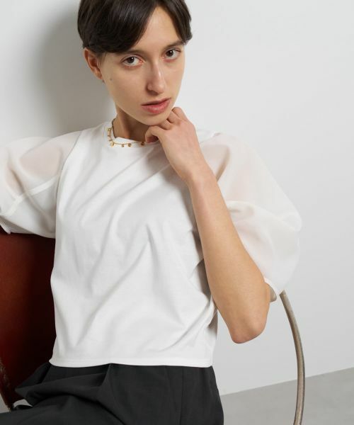 LANVIN en Bleu / ランバン オン ブルー Tシャツ | クロップドコンビカットソー | 詳細10