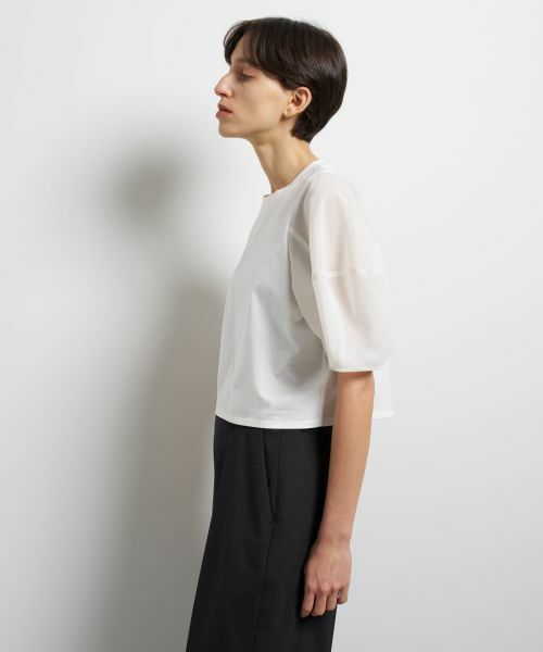 LANVIN en Bleu / ランバン オン ブルー Tシャツ | クロップドコンビカットソー | 詳細5