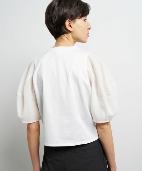 LANVIN en Bleu / ランバン オン ブルー Tシャツ | クロップドコンビカットソー | 詳細6