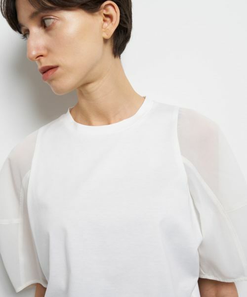 LANVIN en Bleu / ランバン オン ブルー Tシャツ | クロップドコンビカットソー | 詳細7
