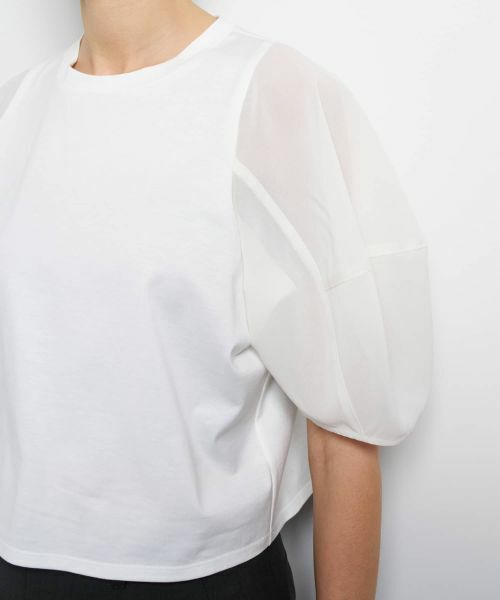 LANVIN en Bleu / ランバン オン ブルー Tシャツ | クロップドコンビカットソー | 詳細8