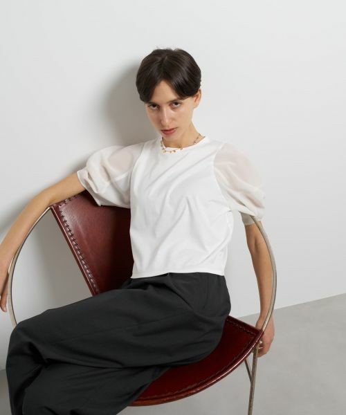 LANVIN en Bleu / ランバン オン ブルー Tシャツ | クロップドコンビカットソー | 詳細9