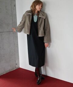 LANVIN en Bleu / ランバン オン ブルー ドレス | クリアツイルUネックワンピース