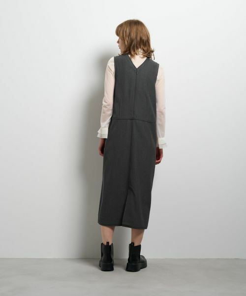 LANVIN en Bleu / ランバン オン ブルー ドレス | クリアツイルUネックワンピース | 詳細3