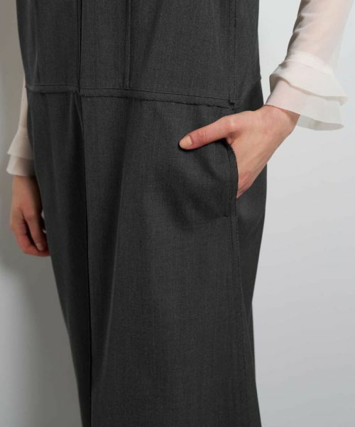 LANVIN en Bleu / ランバン オン ブルー ドレス | クリアツイルUネックワンピース | 詳細9
