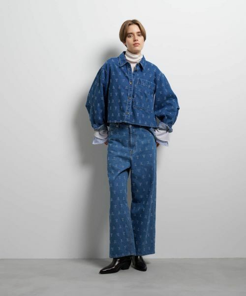 LANVIN en Bleu / ランバン オン ブルー シャツ・ブラウス | パンチングデニムクロップドシャツ | 詳細1