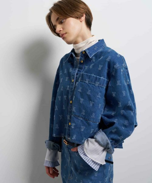 LANVIN en Bleu / ランバン オン ブルー シャツ・ブラウス | パンチングデニムクロップドシャツ | 詳細5