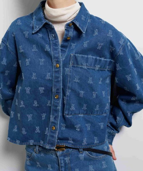LANVIN en Bleu / ランバン オン ブルー シャツ・ブラウス | パンチングデニムクロップドシャツ | 詳細7