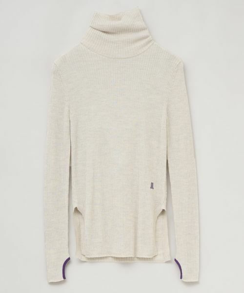 LANVIN en Bleu / ランバン オン ブルー ニット・セーター | カラーポイントリブタートル（オフホワイト）