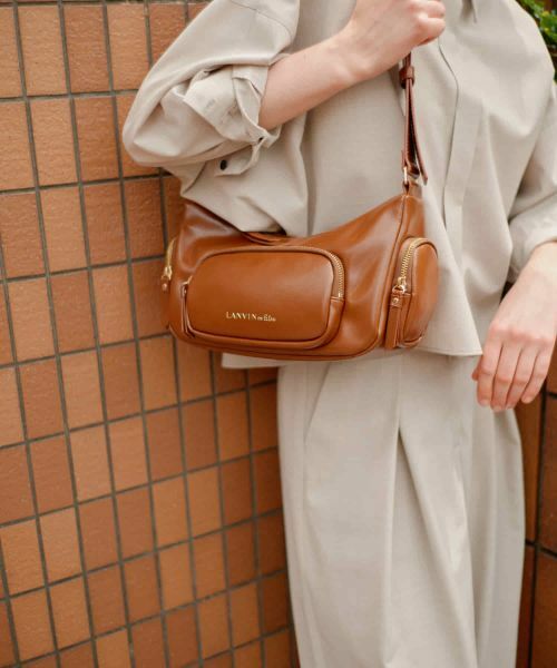 LANVIN en Bleu / ランバン オン ブルー その他小物 | ジップポケットショルダーバッグ（ブラウン）