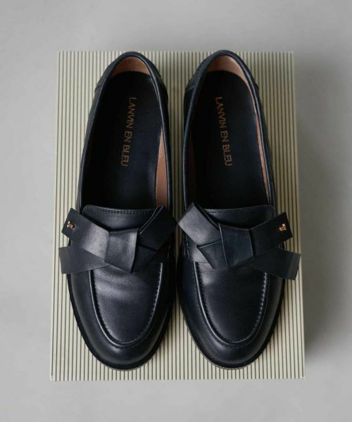 LANVIN en Bleu / ランバン オン ブルー その他小物 | レザーリボンローファー（ブラック）