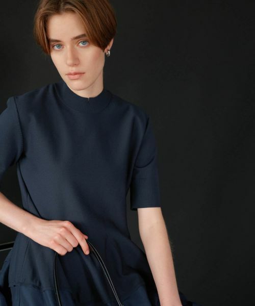 LANVIN en Bleu / ランバン オン ブルー ドレス | ニットコンビフレアワンピース | 詳細11