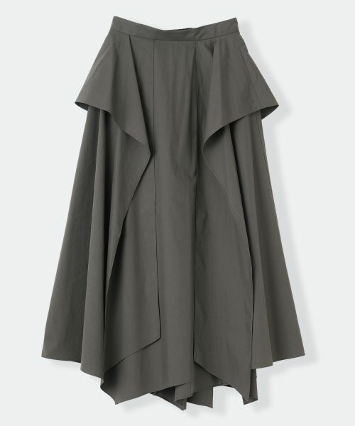 LANVIN en Bleu / ランバン オン ブルー ロング・マキシ丈スカート | タイプライター２WAYスカート（チャコールグレー）