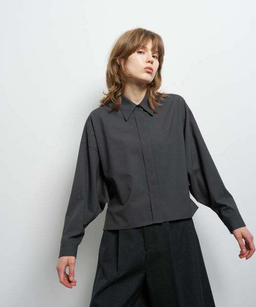 LANVIN en Bleu / ランバン オン ブルー シャツ・ブラウス | ウールトロピカルドルマンフォルムシャツ | 詳細4