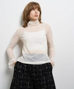 LANVIN en Bleu / ランバン オン ブルー Tシャツ | シアートリコットフリルカフスカットソー