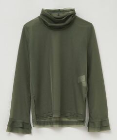 LANVIN en Bleu / ランバン オン ブルー Tシャツ | シアートリコットフリルカフスカットソー