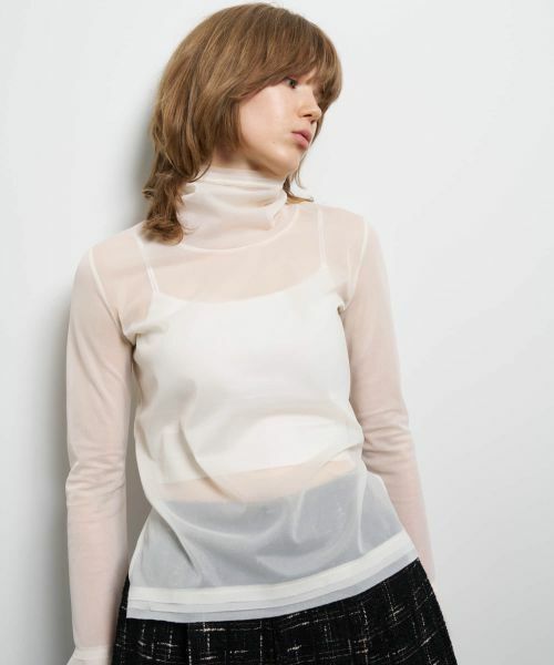 LANVIN en Bleu / ランバン オン ブルー Tシャツ | シアートリコットフリルカフスカットソー | 詳細7