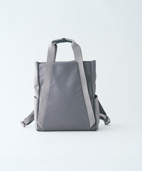 LAQUOH/ラクーオ ミニマルナイロンスクエアリュック グレー F LAQUOH/ラクーオ ミニマルナイロンスクエアリュック グレー F