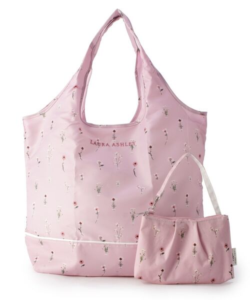 LAURA ASHLEY / ローラ アシュレイ エコバッグ | プレスドプラワー柄 収納バッグ付きマイバッグ(ピンク(172))