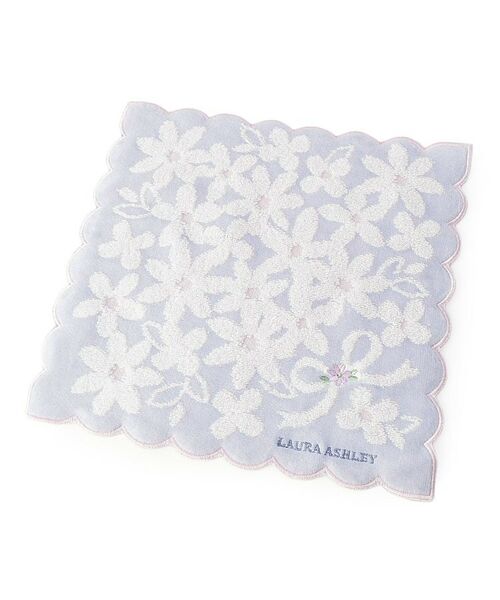 LAURA ASHLEY / ローラ アシュレイ ハンカチ | フラワー柄スカラップタオルハンカチ 25cm | 詳細1