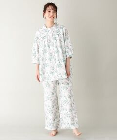 LAURA ASHLEY / ローラ アシュレイ ルームウェア | フラワー七分袖パジャマ