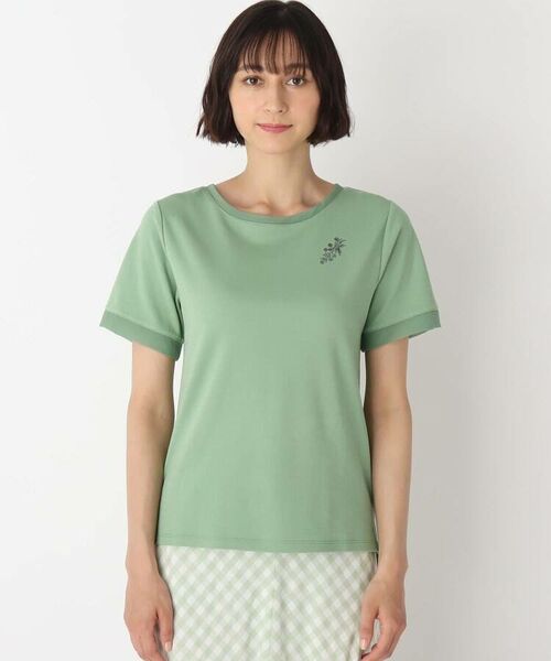 LAURA ASHLEY / ローラ アシュレイ Tシャツ | 【洗える】ブランブル ロゴシフォントリムTシャツ | 詳細1