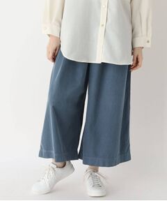 LAURA ASHLEY / ローラ アシュレイ ショート・ハーフ・半端丈パンツ | 細コールクロップドワイドパンツ