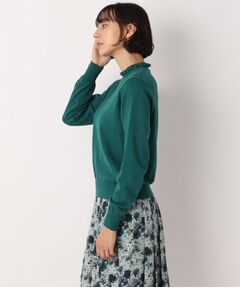 LAURA ASHLEY / ローラ アシュレイ ニット・セーター | 【洗える】フリルハイネックコットン混プルオーバー