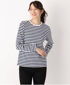 さき染め　ボーダー長袖Tシャツ