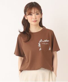 【接触冷感/洗える】ブランブル柄ポケットTシャツ