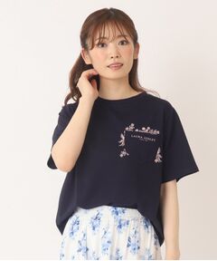 【接触冷感/洗える】ブランブル柄ポケットTシャツ