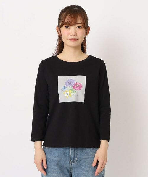 LAURA ASHLEY / ローラ アシュレイ カットソー | 【洗える】「ギリ―」プリントTシャツ | 詳細1