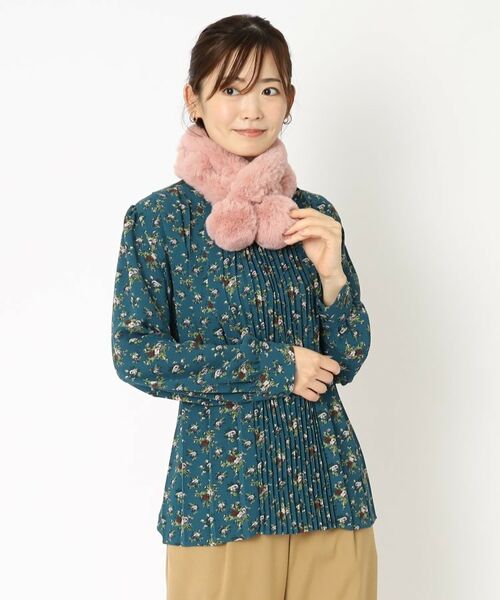 LAURA ASHLEY / ローラ アシュレイ マフラー・ショール・スヌード・ストール | 【フェイクファー】ポンポンフェィクファー | 詳細4