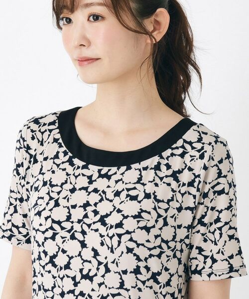 LAURA ASHLEY / ローラ アシュレイ ミニ丈・ひざ丈ワンピース | 【WEB限定／ジャージ素材／同柄アイテムあり】シャドウ フローラル柄 ワンピース | 詳細8