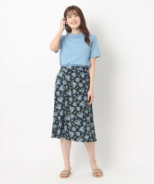 LAURA ASHLEY / ローラ アシュレイ Tシャツ | 【2WAY/日本製/6color/WEB限定カラー追加/コットン100％】フリルカラーTシャツ | 詳細28