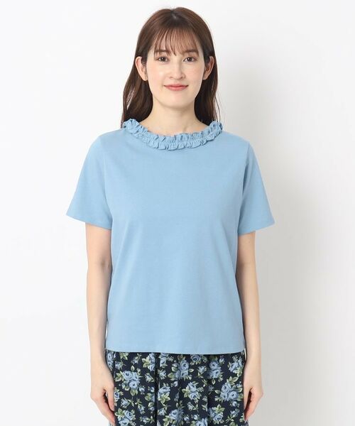 LAURA ASHLEY / ローラ アシュレイ Tシャツ | 【2WAY/日本製/6color/WEB限定カラー追加/コットン100％】フリルカラーTシャツ | 詳細29