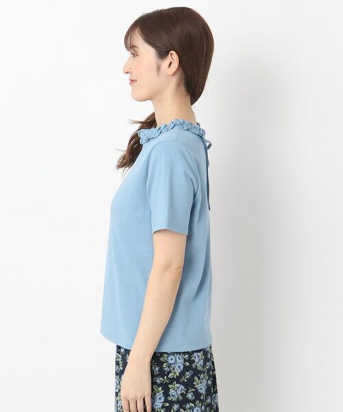 LAURA ASHLEY / ローラ アシュレイ Tシャツ | 【2WAY/日本製/6color/WEB限定カラー追加/コットン100％】フリルカラーTシャツ | 詳細30