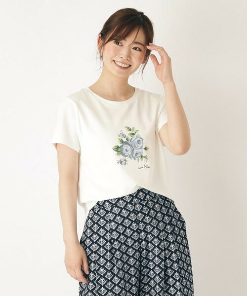 LAURA ASHLEY / ローラ アシュレイ Tシャツ | 【大人気！接触冷感/4color/Lサイズあり】バンバリー柄 プリントTシャツ | 詳細1