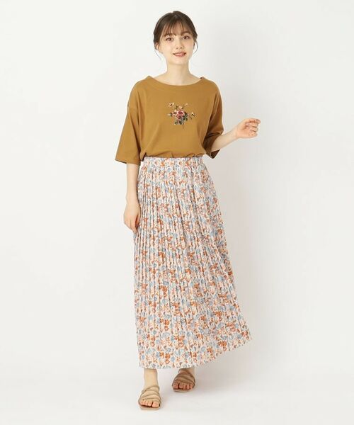 LAURA ASHLEY / ローラ アシュレイ Tシャツ | 【5分袖/洗える/USAコットン100%】バンチドフラワープリントＴシャツ | 詳細10