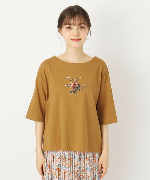 LAURA ASHLEY / ローラ アシュレイ Tシャツ | 【5分袖/洗える/USAコットン100%】バンチドフラワープリントＴシャツ | 詳細13