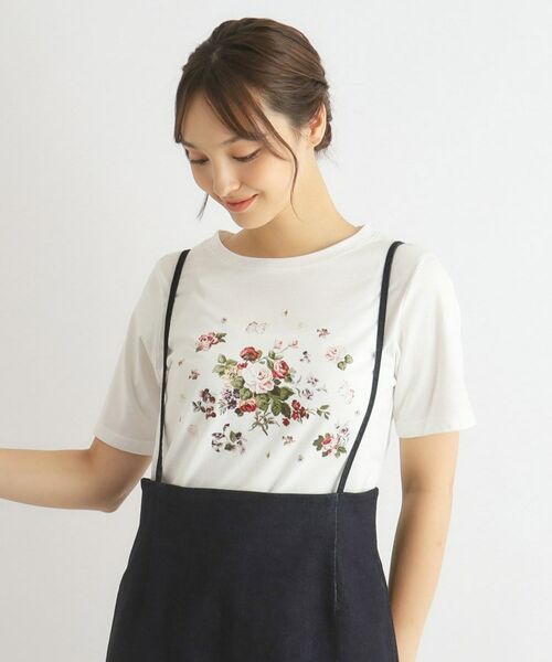 LAURA ASHLEY / ローラ アシュレイ Tシャツ | 【コットン100％】スキャタードプリントTシャツ | 詳細2