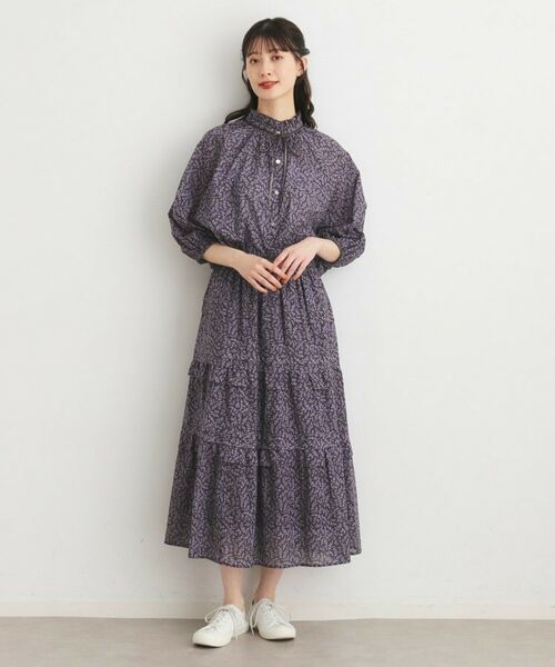 LAURA ASHLEY / ローラ アシュレイ ロング・マキシ丈スカート | 【洗える/ウエストゴム/同柄アイテムあり】ローランド ヴァインズ柄 フリルスカート | 詳細6